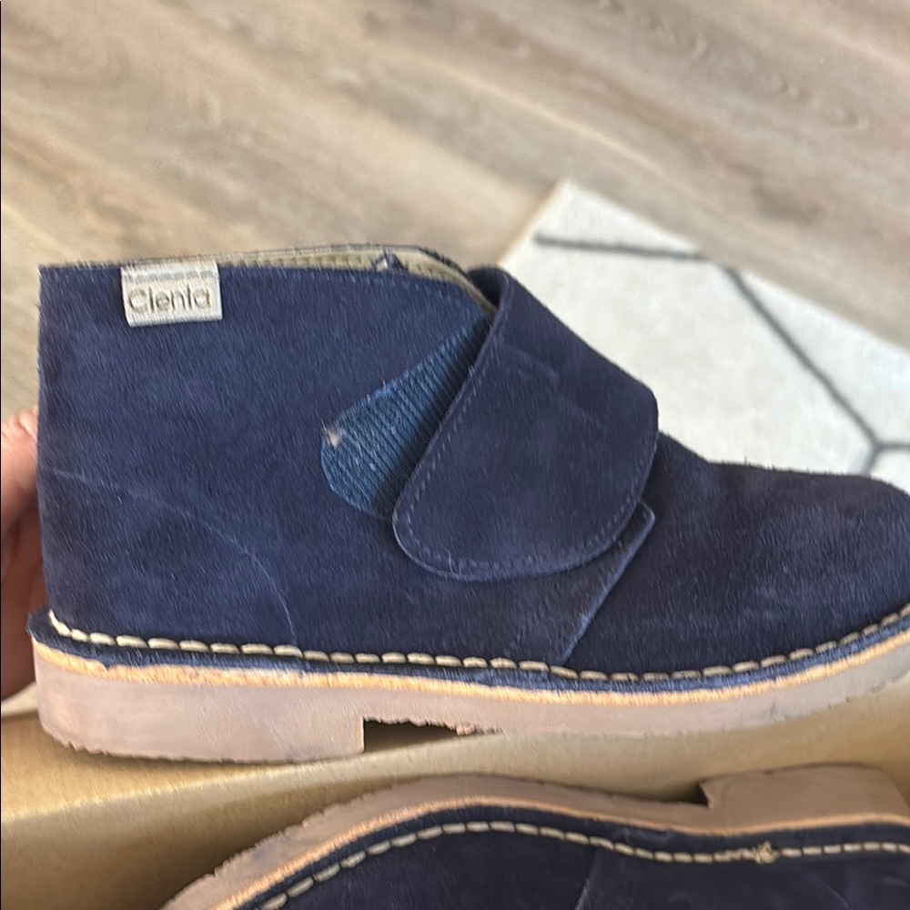 Cienta Kids Blue Suede Shoes